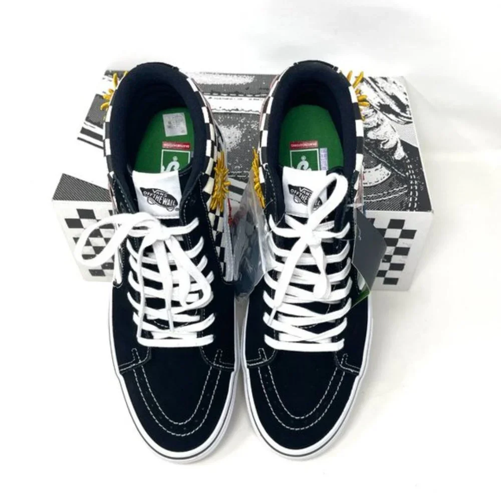 💖MEGA SALE💖Vans Sk8 Hi Men  Checkered Black White Skate Sun   VN0A5FCC89C - Picture 9 of 11